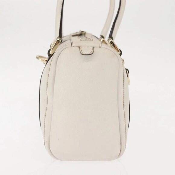 GUCCI Mini Abbey Boston Bag Leather White Gold - Picture 4 of 15